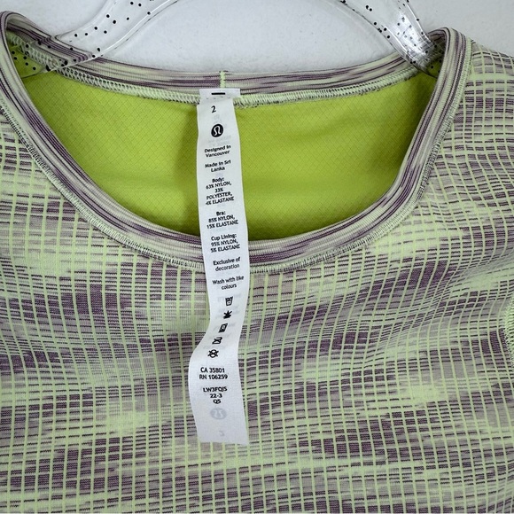 Lululemon Ebb to Street Long Sleeve Shirt Crop Green Purple Size 2 - Picture 4 of 11